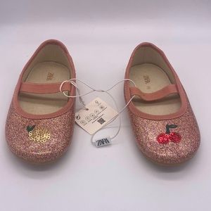 flash sale 🍓NWT Zara Baby Glittery Ballet Flats